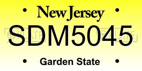 SDM5045 New Jersey License Plate