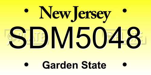 SDM5048 New Jersey License Plate