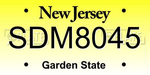 SDM8045 New Jersey License Plate