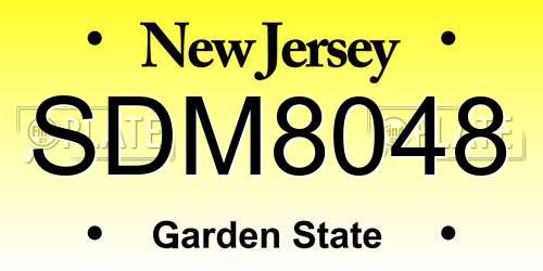SDM8048 New Jersey License Plate