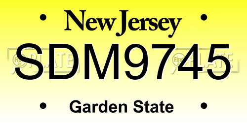 SDM9745 New Jersey License Plate