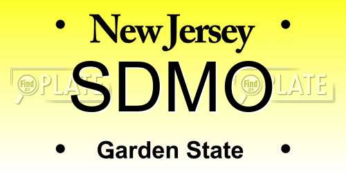 SDMO New Jersey License Plate