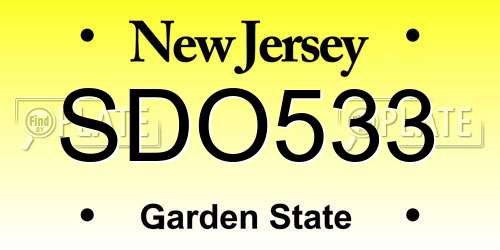SDO533 New Jersey License Plate