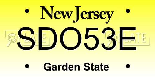 SDO53E New Jersey License Plate