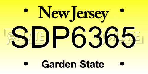 SDP6365 New Jersey License Plate