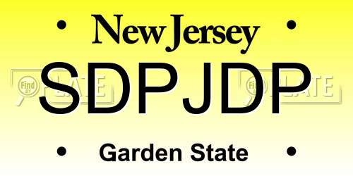 SDPJDP New Jersey License Plate