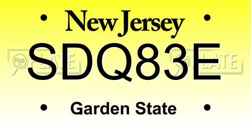 SDQ83E New Jersey License Plate