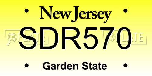 SDR570 New Jersey License Plate