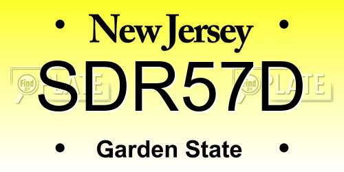 SDR57D New Jersey License Plate