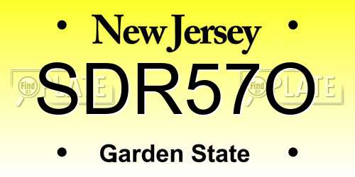 SDR57O New Jersey License Plate