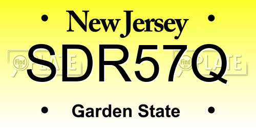 SDR57Q New Jersey License Plate