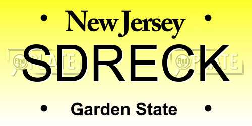 SDRECK New Jersey License Plate