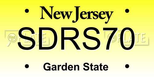 SDRS70 New Jersey License Plate