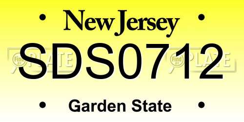 SDS0712 New Jersey License Plate
