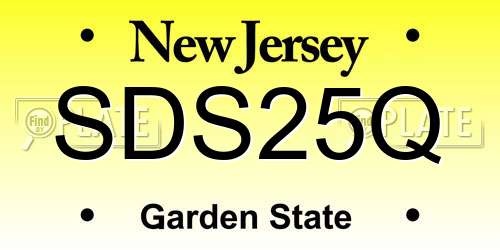 SDS25Q New Jersey License Plate