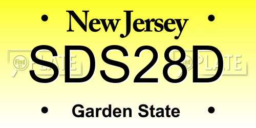 SDS28D New Jersey License Plate