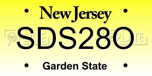 SDS28O New Jersey License Plate