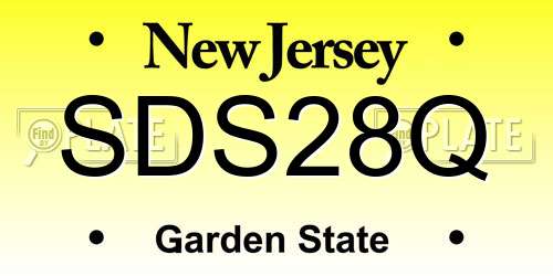SDS28Q New Jersey License Plate