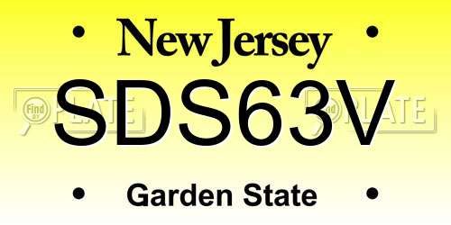 SDS63V New Jersey License Plate