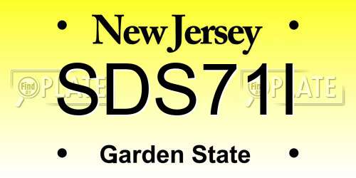 SDS71I New Jersey License Plate