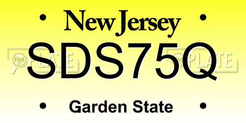 SDS75Q New Jersey License Plate