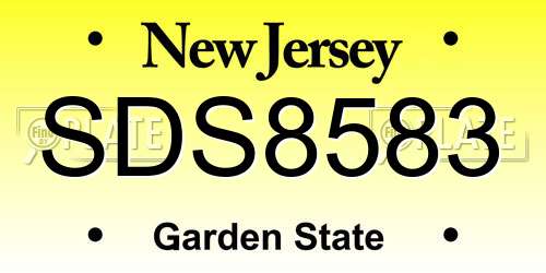 SDS8583 New Jersey License Plate