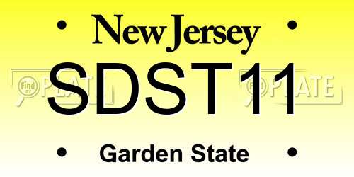 SDST11 New Jersey License Plate