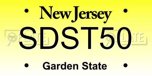 SDST50 New Jersey License Plate