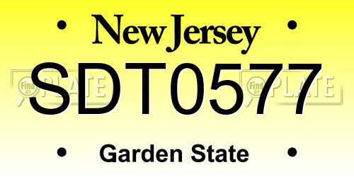 SDT0577 New Jersey License Plate