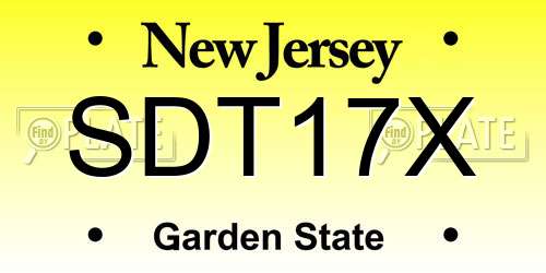 SDT17X New Jersey License Plate