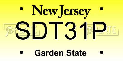 SDT31P New Jersey License Plate