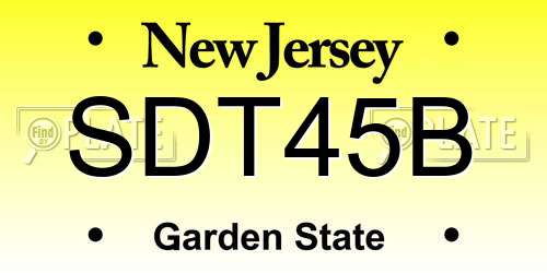 SDT45B New Jersey License Plate