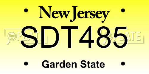 SDT485 New Jersey License Plate