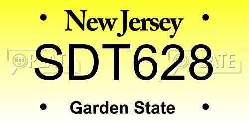 SDT628 New Jersey License Plate