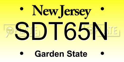 SDT65N New Jersey License Plate