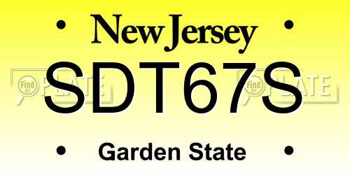 SDT67S New Jersey License Plate