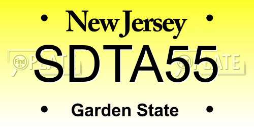 SDTA55 New Jersey License Plate