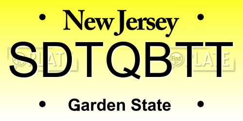 SDTQBTT New Jersey License Plate