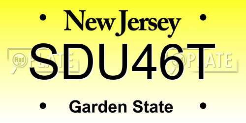SDU46T New Jersey License Plate