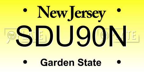 SDU90N New Jersey License Plate