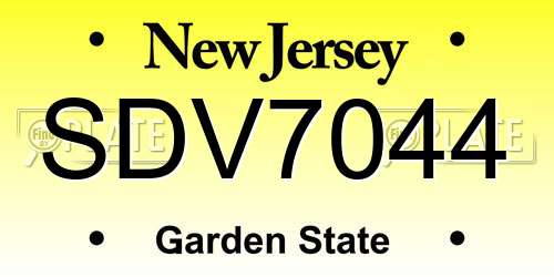 SDV7044 New Jersey License Plate