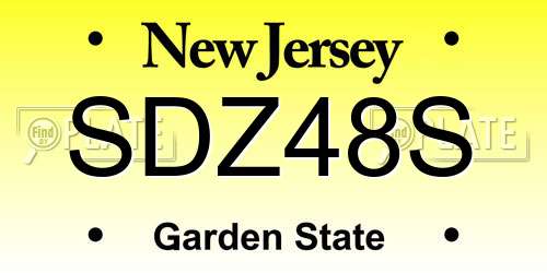 SDZ48S New Jersey License Plate