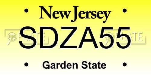 SDZA55 New Jersey License Plate