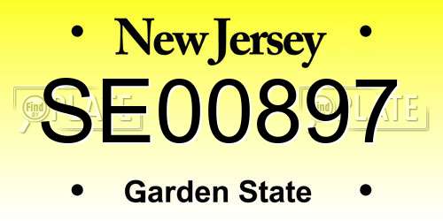 SE00897 New Jersey License Plate