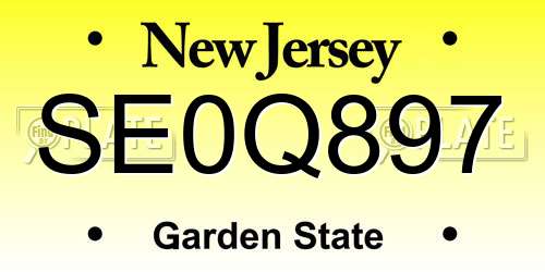 SE0Q897 New Jersey License Plate