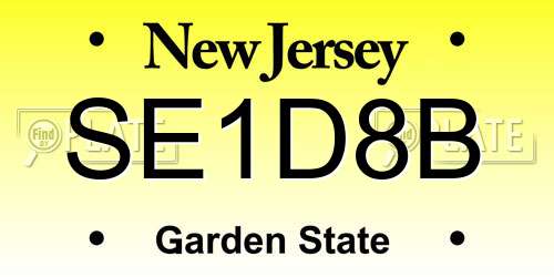 SE1D8B New Jersey License Plate