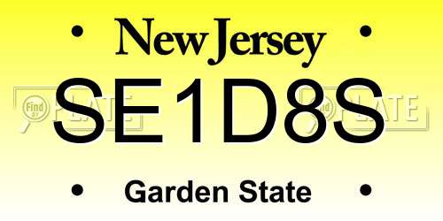 SE1D8S New Jersey License Plate