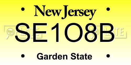 SE1O8B New Jersey License Plate