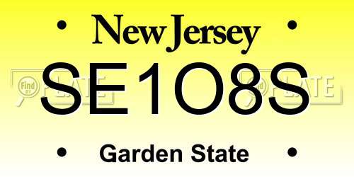 SE1O8S New Jersey License Plate