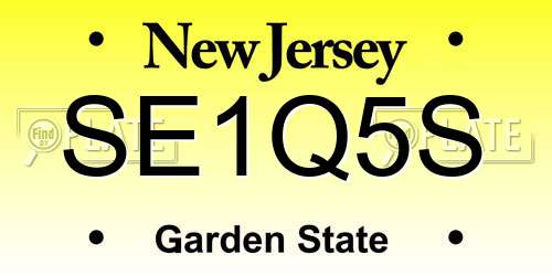 SE1Q5S New Jersey License Plate
